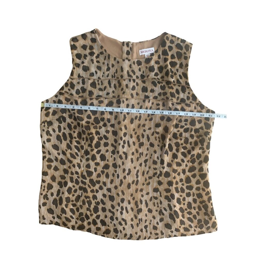 Merona Womens Sleeveless Leopard Print Top Blouse Size XXL - Picture 5 of 11